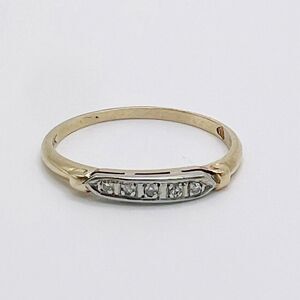 Vintage 14k Gold Diamond Ring Band Size 6 Signed